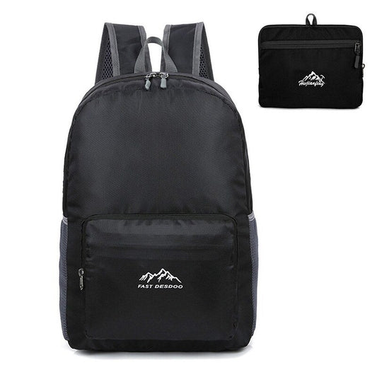 25L Ultra Lightweight Backpack Water Resistant Daypack Foldable Outdoor Bag For Camping Travel Hiking Black