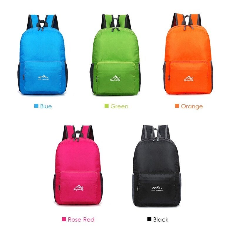 25L Ultra Lightweight Backpack Water Resistant Daypack Foldable Outdoor Bag For Camping Travel Hiking Black