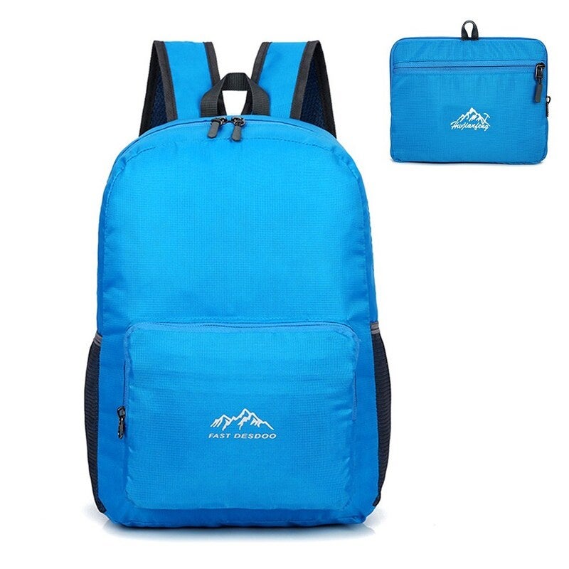 25L Ultra Lightweight Backpack Water Resistant Daypack Foldable Outdoor Bag For Camping Travel Hiking Black