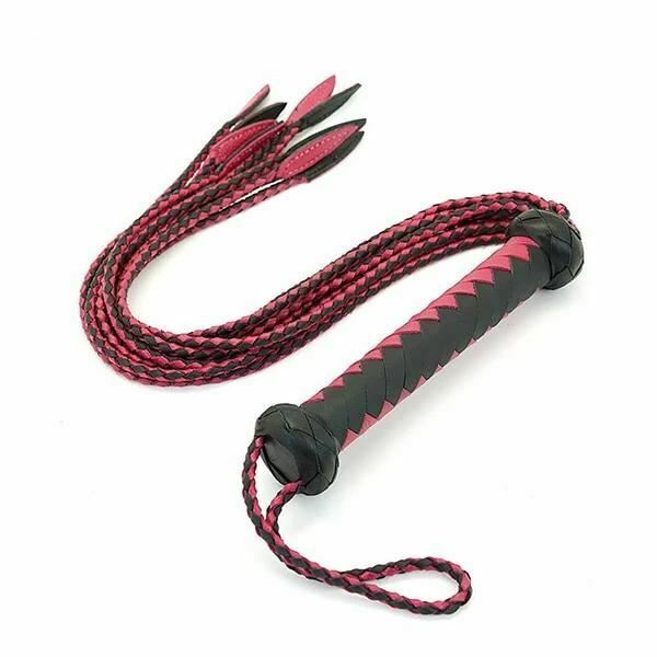 75Cm Braided Leather Flogger Bdsm Spanking Bondage