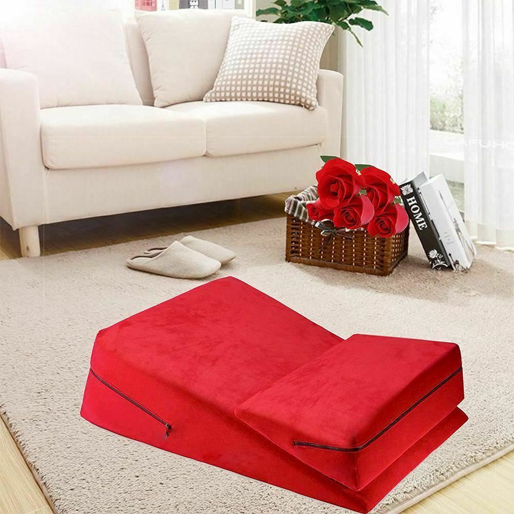 2 Pcs / Set Wedge Cushion Supportive Pillow Sex Position Enhancer Bdsm