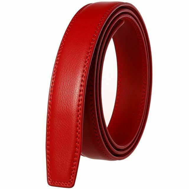 Black Red Real Leather Spanking Strap No Buckle Belt Bdsm Impact Fetish
