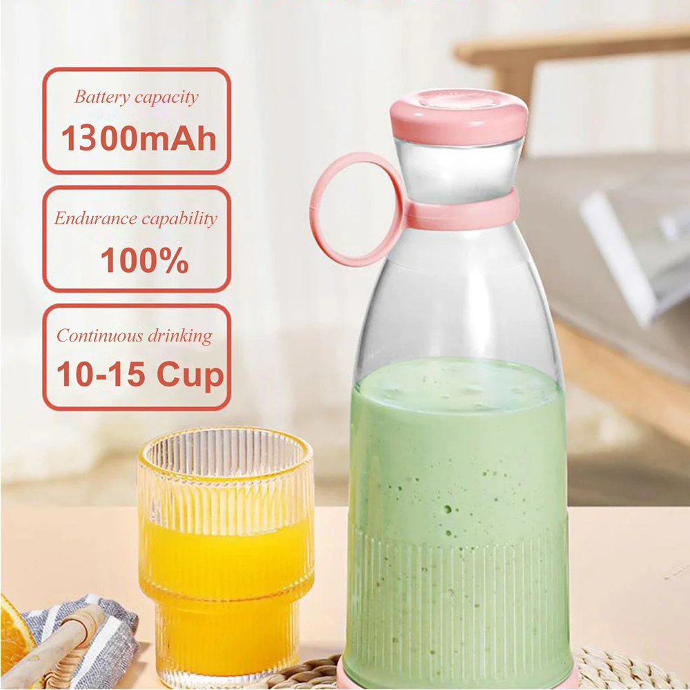 Rechargeable Mixers Fresh Fruit Juicers Blue Pink Usb Portable Bottle Mini Fast Electric Blender Smoothie Ice Maker