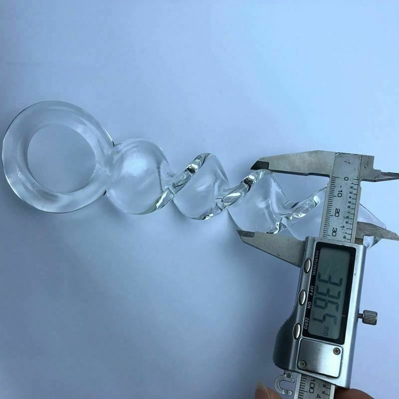 Pyrex Crystal Spiral Dildo Transparent Long Butt Plug Sex Toys Anal Fetish