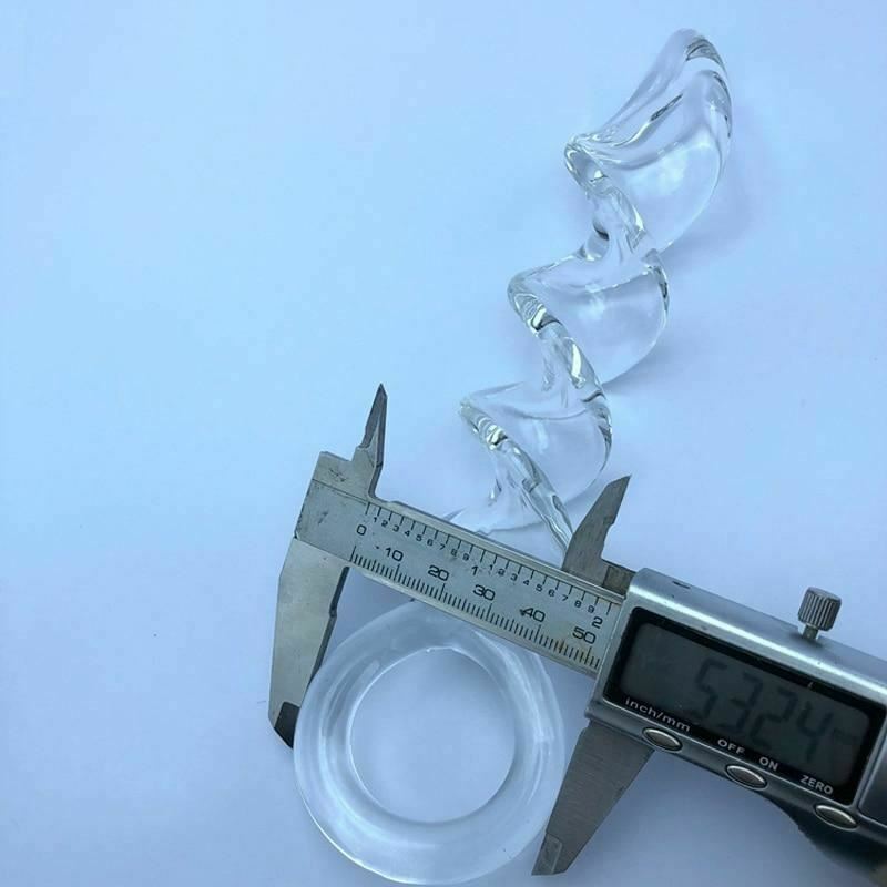 Pyrex Crystal Spiral Dildo Transparent Long Butt Plug Sex Toys Anal Fetish