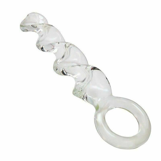 Pyrex Crystal Spiral Dildo Transparent Long Butt Plug Sex Toys Anal Fetish
