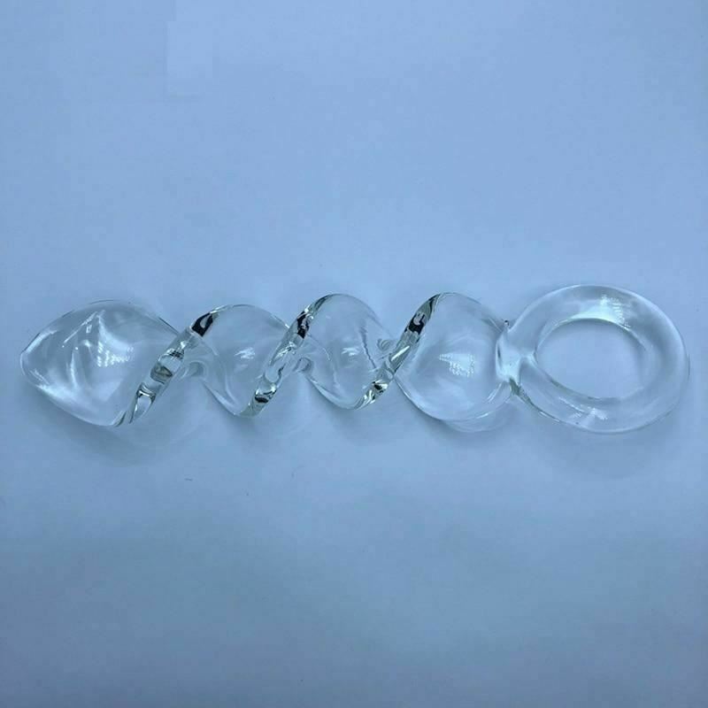 Pyrex Crystal Spiral Dildo Transparent Long Butt Plug Sex Toys Anal Fetish