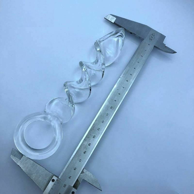 Pyrex Crystal Spiral Dildo Transparent Long Butt Plug Sex Toys Anal Fetish