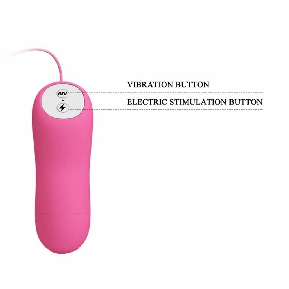 Pink Electric Shock Nipple Clamps Vibrator Electro Sex Stimulation Bdsm