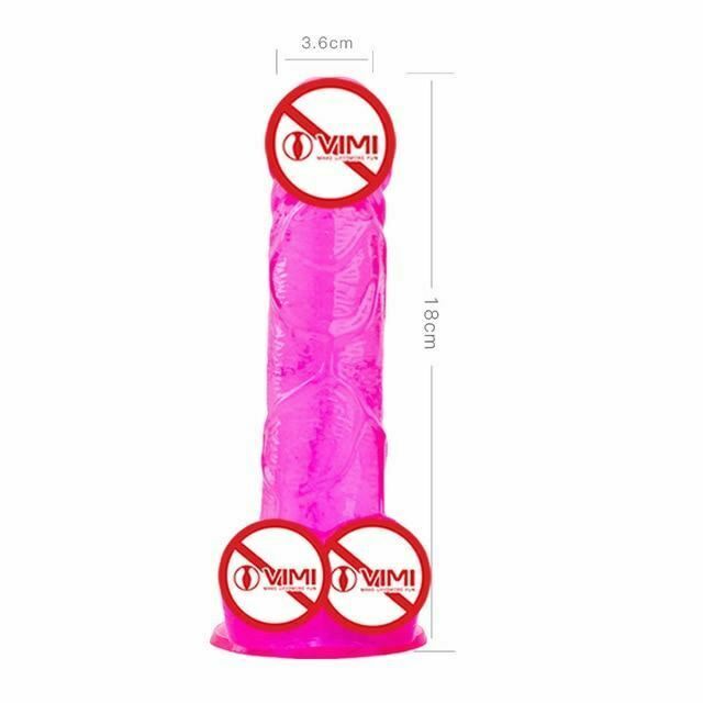 Realistic Jelly Dildo Deep Throat Training Cock And Balls Dong