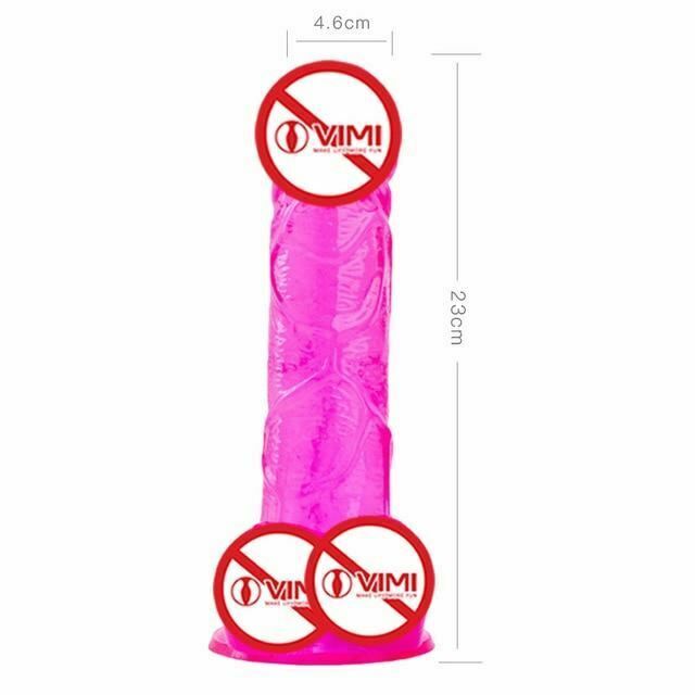 Realistic Jelly Dildo Deep Throat Training Cock And Balls Dong