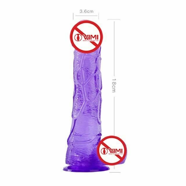 Realistic Jelly Dildo Deep Throat Training Cock And Balls Dong