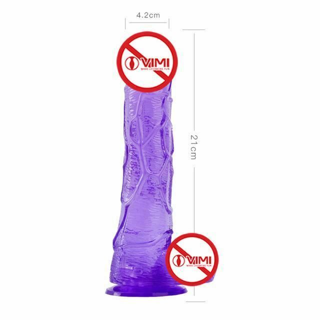 Realistic Jelly Dildo Deep Throat Training Cock And Balls Dong