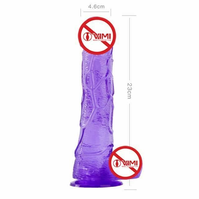 Realistic Jelly Dildo Deep Throat Training Cock And Balls Dong