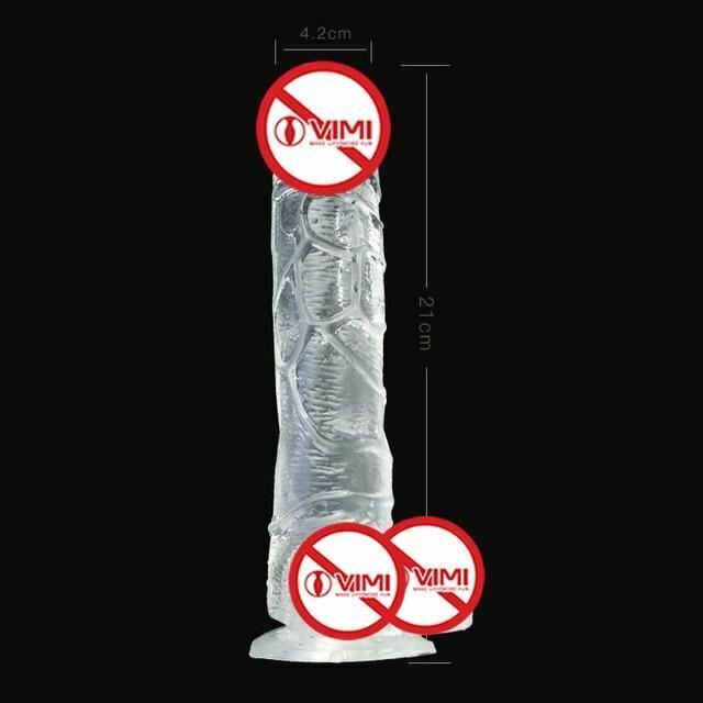 Realistic Jelly Dildo Deep Throat Training Cock And Balls Dong