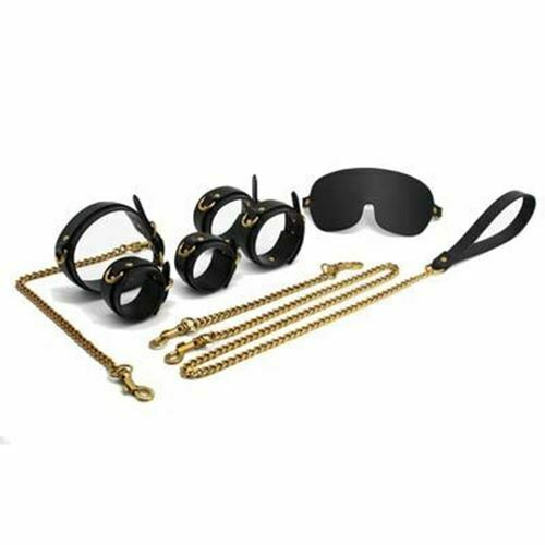 Bdsm Bondage Starter Kit Restraints Blindfold Collar Leash Cuffs