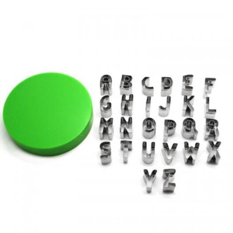 26Pcs English Letters Cookie Cutters Stainless Steel Cake Mould Home Kitchen Baking Tools Silver