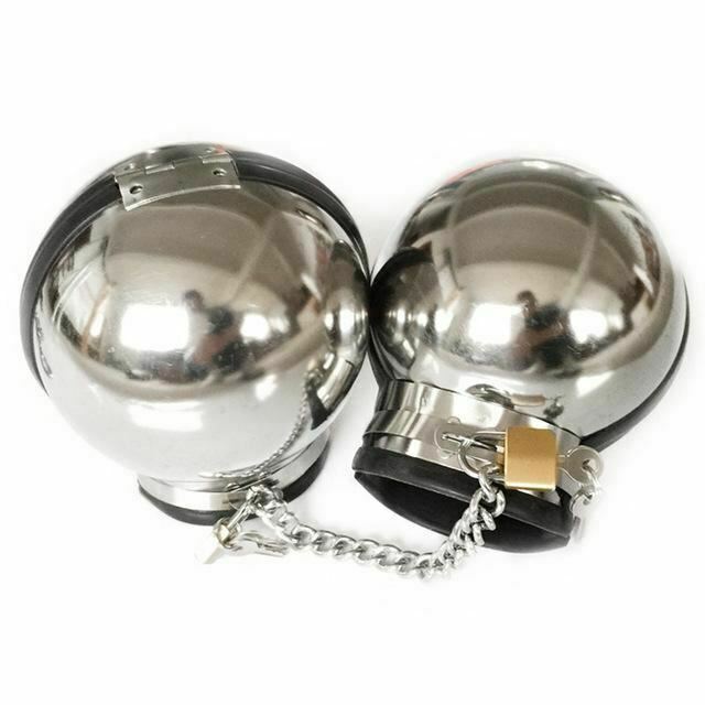 Stainless Steel Ball Helmet Cuffs Bdsm Sensory Deprivation Play