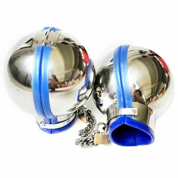 Stainless Steel Ball Helmet Cuffs Bdsm Sensory Deprivation Play