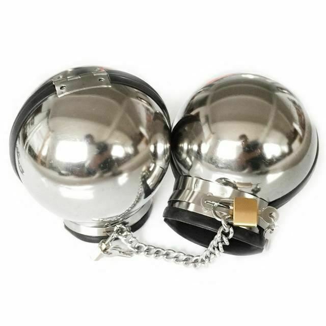 Stainless Steel Ball Helmet Cuffs Bdsm Sensory Deprivation Play