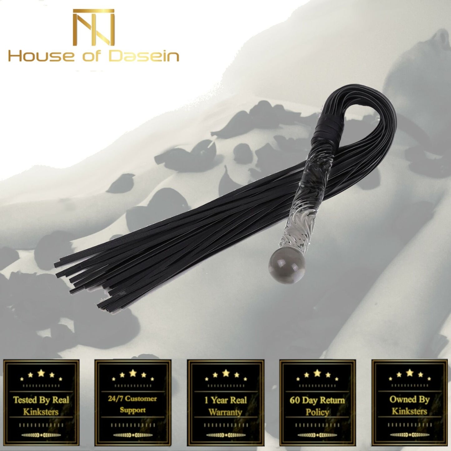 Bdsm Flogger Glass Dildo Handle Sex Toy Impact Play Spanking Fetish