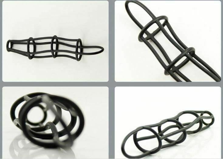 5 Pack Cock Ring Stretchy Silicone Elastic Net Cage Penis Sleeve Colourful Set