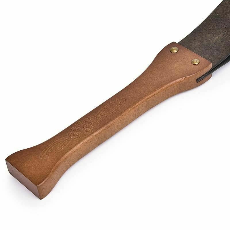 Bronze Leather Spanking Paddle Real Handle Impact Toy