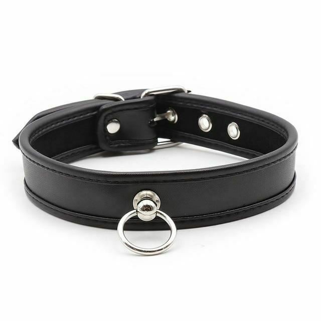 Soft Padded Collar Bdsm Pu Leather Slave Role Play Fetish Restraints Bondage