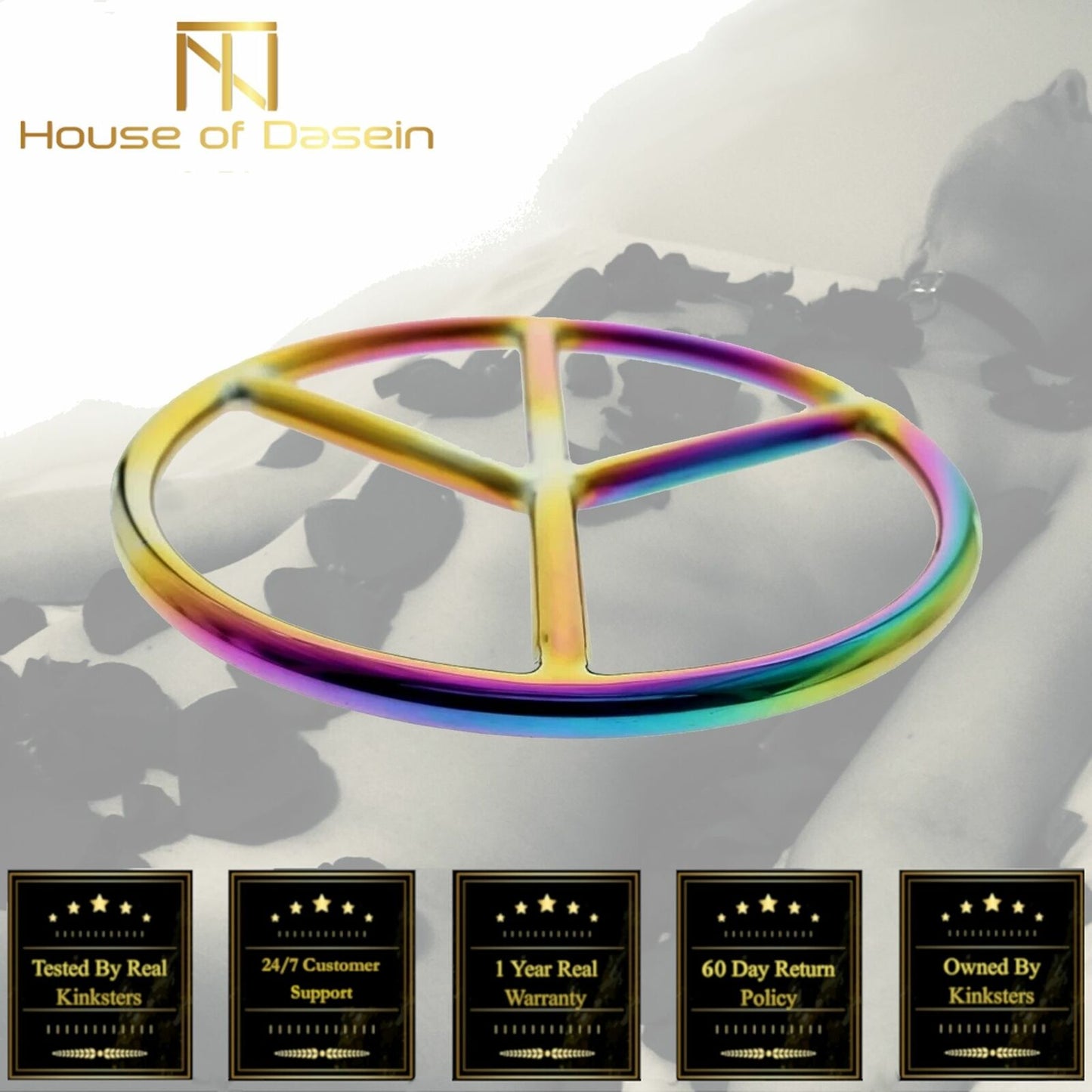 Rainbow Shibari Stainless Steel Bondage Suspension Ring Bdsm