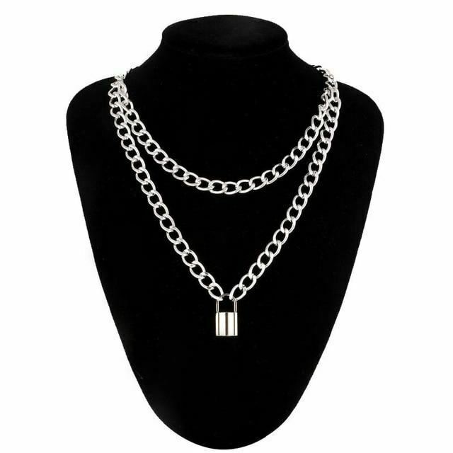 Chain Padlock Necklace Bdsm Symbolic Jewellery Gift For Submissive