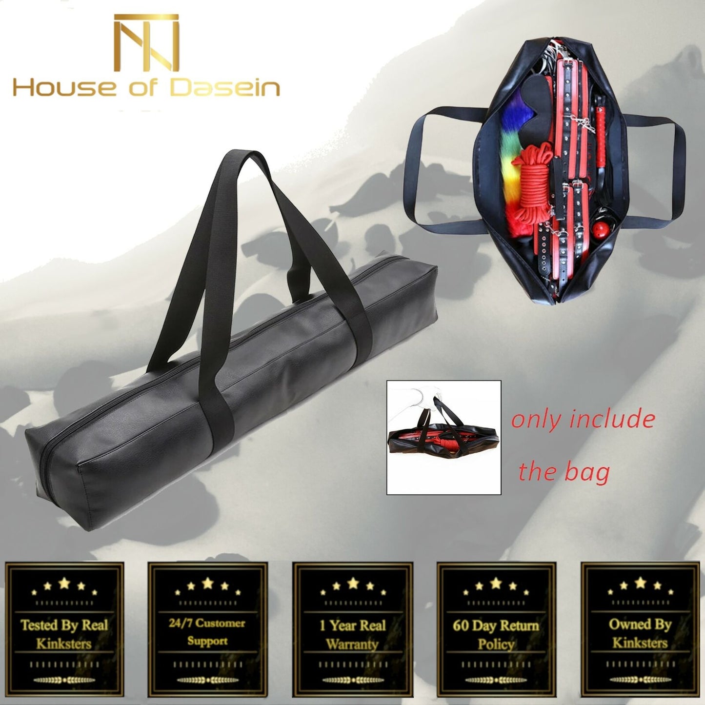 Bdsm Toy Storage Large Capacity Zip Handbag Bondage Kink Fetish