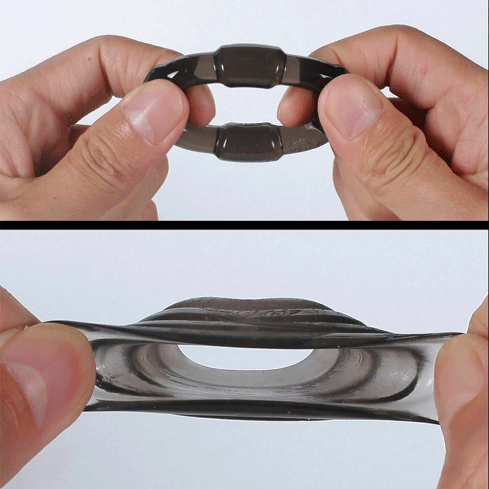Set 4 Cock Rings Silicone Stretchy Cages Delay Ejaculation