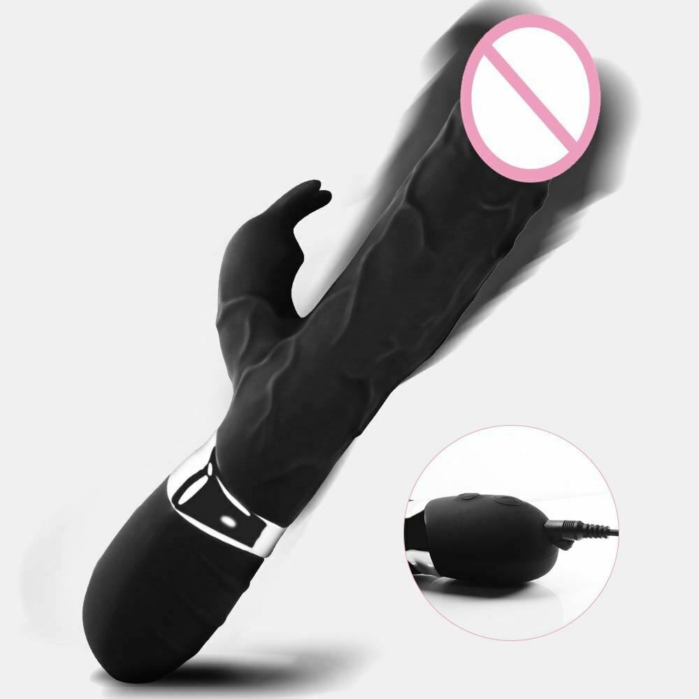 Realistic Dildo Rabbit Vibrator 7 Speed Powerful G Spot Clit Stimulation