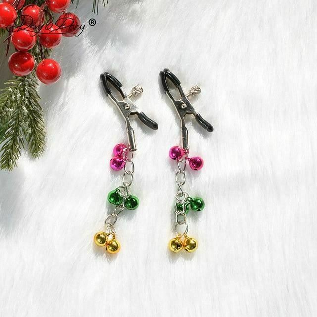Christmas Bells Nipple Clamps Breast Clips Bdsm Bondage Restraints