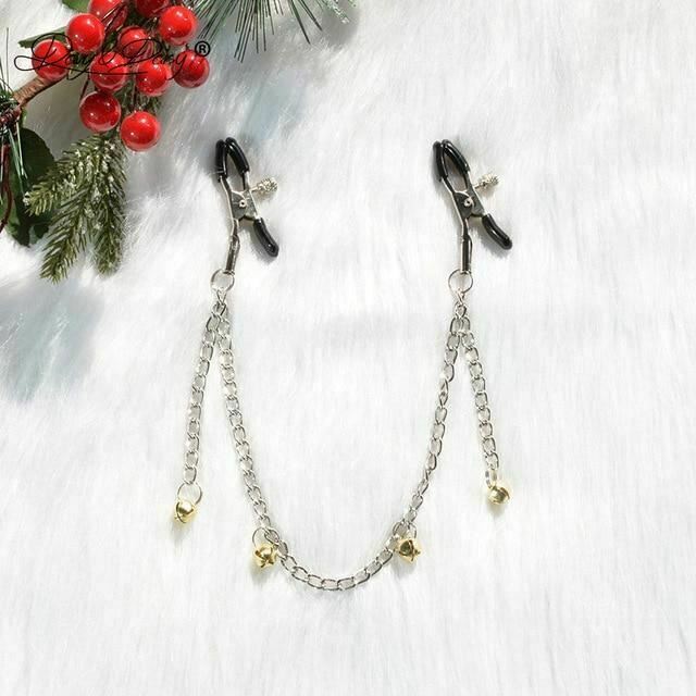 Christmas Bells Nipple Clamps Breast Clips Bdsm Bondage Restraints