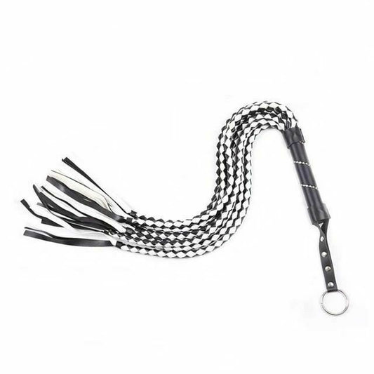 88Cm Black White Woven Flogger Bdsm Spanking Play Sex Toy