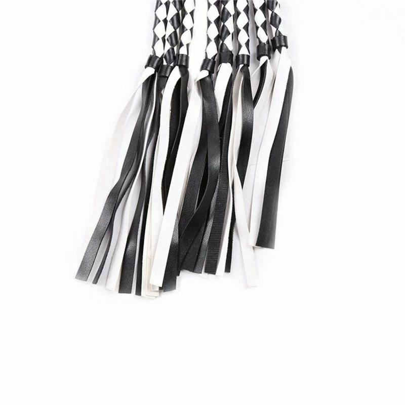 88Cm Black White Woven Flogger Bdsm Spanking Play Sex Toy
