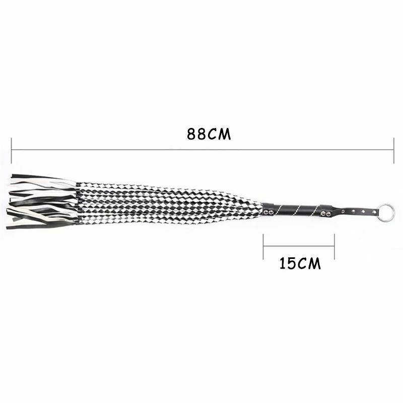88Cm Black White Woven Flogger Bdsm Spanking Play Sex Toy