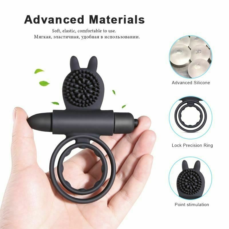 Cock Mini Vibrator Silicone Vibrating Double Penis Ring