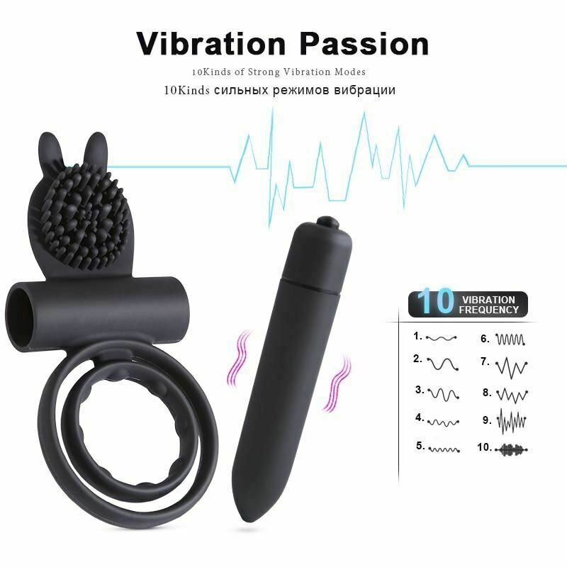 Cock Mini Vibrator Silicone Vibrating Double Penis Ring