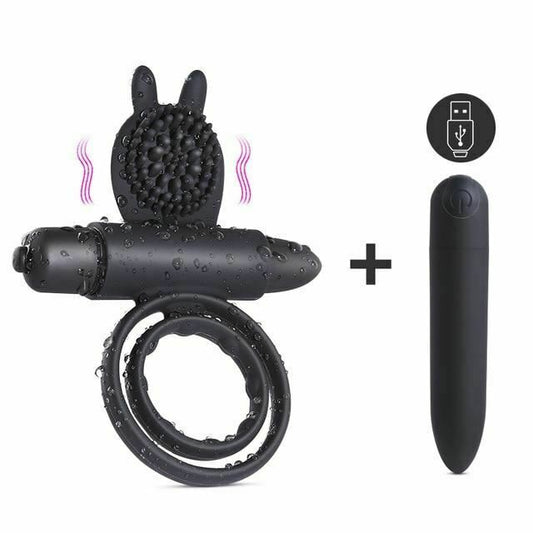Cock Mini Vibrator Silicone Vibrating Double Penis Ring