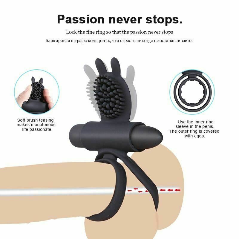 Cock Mini Vibrator Silicone Vibrating Double Penis Ring
