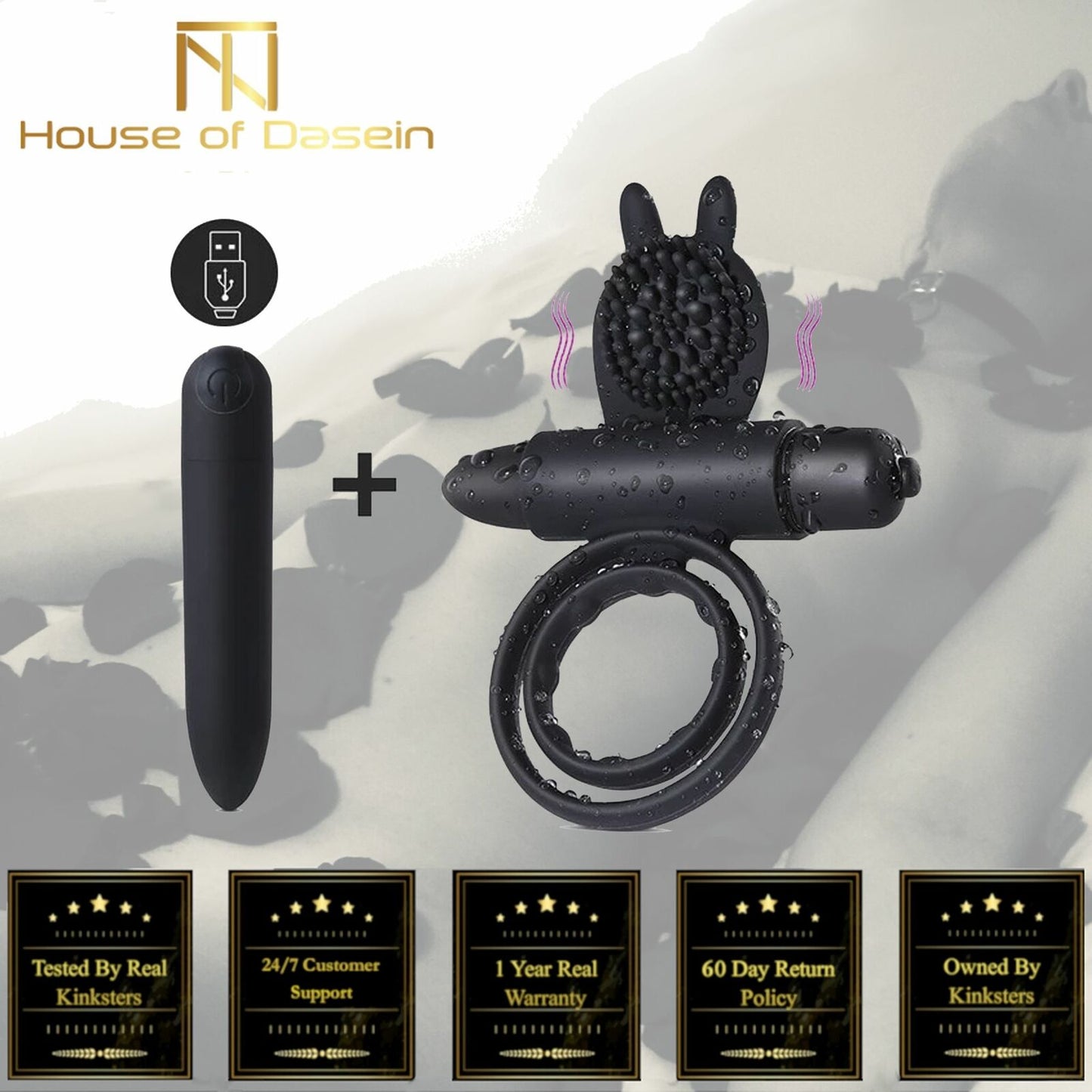 Cock Mini Vibrator Silicone Vibrating Double Penis Ring