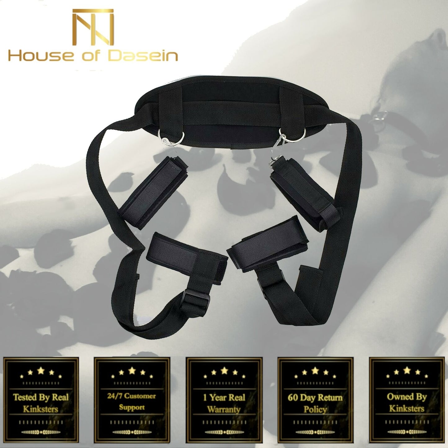 Bdsm Full Restraints Set Bondage Slave Straps Wrist Ankle Cuffs Kit