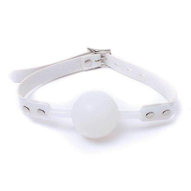 White Silicone Ball Gag Slave Bondage Bdsm Kink Fetish Restraints