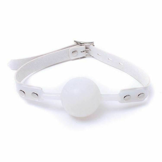 White Silicone Ball Gag Slave Bondage Bdsm Kink Fetish Restraints