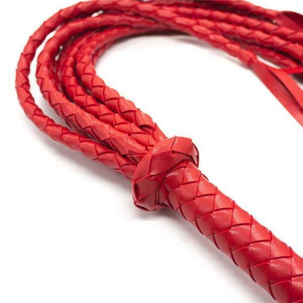 Bdsm Flogger Braided Black Red Tails Spanking Sex Toy Impact Play Fetish
