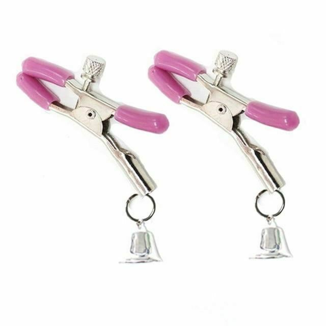 Sexy Nipple Clamps With Silver Bells Breast Clips Bdsm Kink Fetish