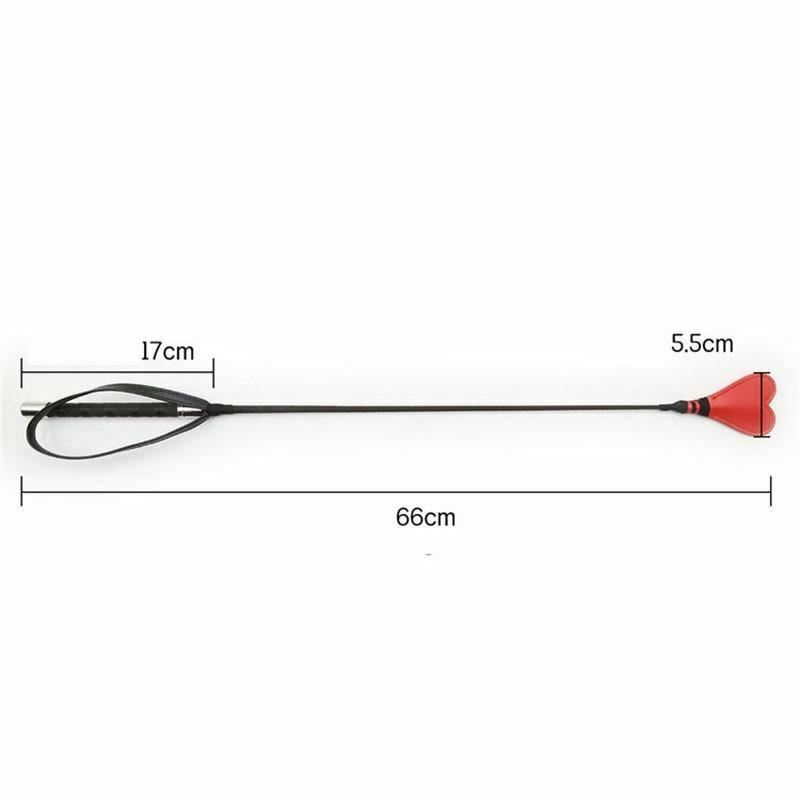 Bdsm Black Riding Crop Red Heart Spanking Impact Play Fetish Sex Whip
