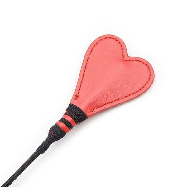 Bdsm Black Riding Crop Red Heart Spanking Impact Play Fetish Sex Whip